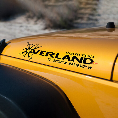 Overland Custom Hood Vinyl Decal for Jeep Rubicon