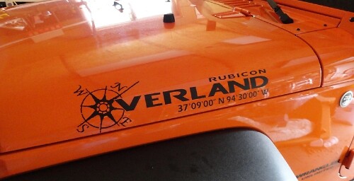 Overland Rubicon Mountain Hood Sticker Decal for Jeep Overland Rubicon