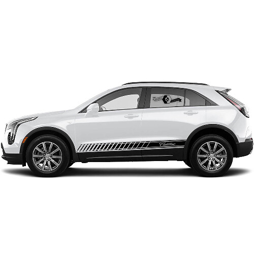 2 New Decal Rocker Panel Sticker Lines Oblique Lines Classic Stripe for Cadillac XT4