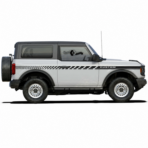 CUSTOM Progressive Hatch Stripe Pair 2 Door Side Vinyl Decal Sticker for Ford Bronco