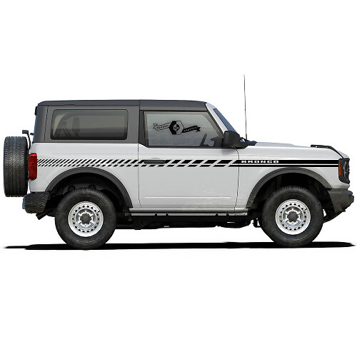 Modern Side Door Stripe Vinyl Decal Stickers Pair for Ford Bronco 2-Door