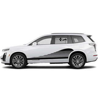 2 New Decal Rocker Panel Classic Sticker Extension Lines Sprobe Stripe for Cadillac XT6