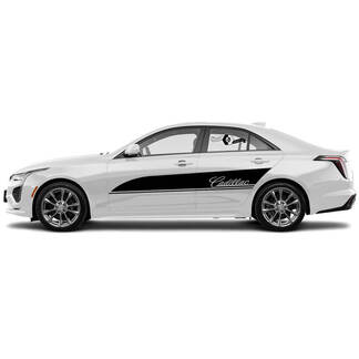 2 New Decal Sticker Stylish Doors Accent Two Trim Lines Wrap vinyl Decal for Cadillac CT4