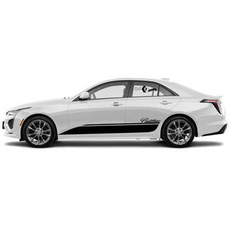 2 New Decal Sticker Stylish Doors Accent Rocker Panel Trim Lines Side Wrap vinyl Decal for Cadillac CT4