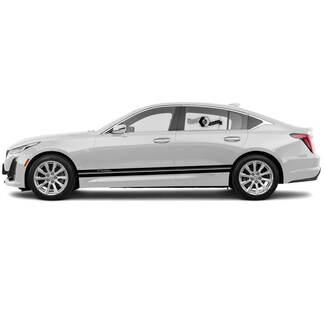 2 New Decal Sticker Stylish Rocker Panel Accent split Stripe vinyl Decal for Cadillac CT5