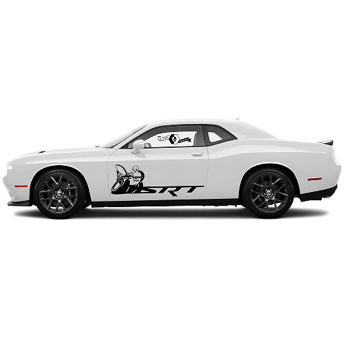 2 Side Doors Side Classic Side Vinyl Decals Graphics Sticker for Dodge Challenger