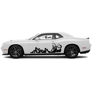 2 Side Dodge Challenger Scat Pack traces of dirt Wrap Сlassic Side Vinyl Decals Graphics Sticker
