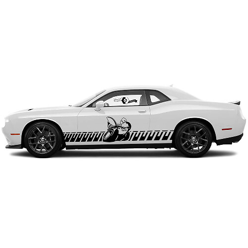 2 Side Doors Rocker Panel Side Snaking Vinyl Decals Graphics Sticker for Dodge Challenger