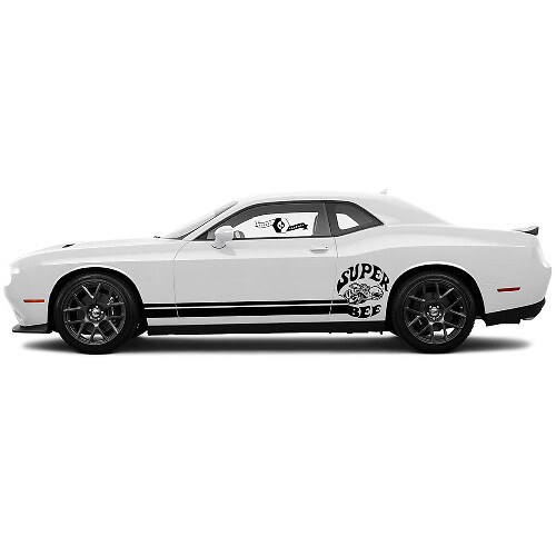 2 Side Super Bee Rocker Panel Side Vinyl Decals Graphics Sticker for Dodge Challenger
