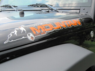 2 Jeep Mountain Rubicon JK Hood Colors Sticker Decal