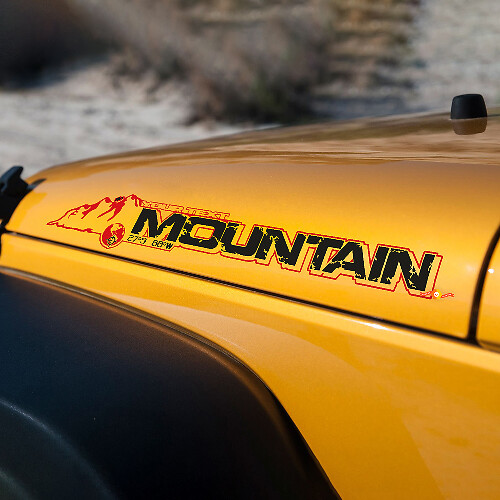 Mountain Custom Hood Vinyl Decal for Jeep Rubicon JK