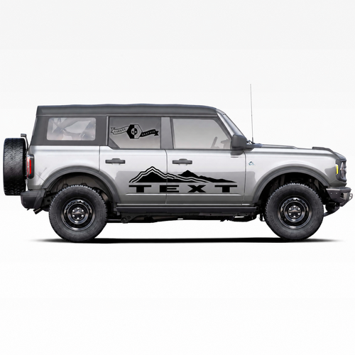 Custom Text Mountains Side Decals Stickers Pair for Musclecar horse 2021