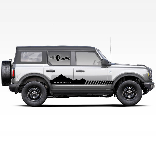 Mountains Badlands 4-Door Side Stripe Decals Stickers Pair for Ford Bronco 2021