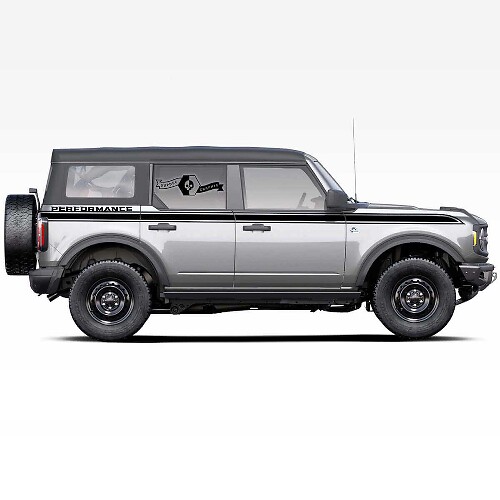Doors Up Accent Line Trim Performance Side Stripe Decals for Ford Bronco 4-Door
