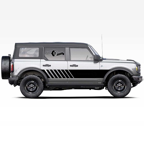 Wide Checkered Side Stripes Vinyl Decal for Musclecar horse 2021