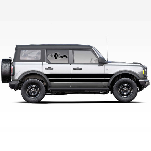 Stallion Logo Side Stripes Decals Set for 2021 Musclecar Badlands 4-Door