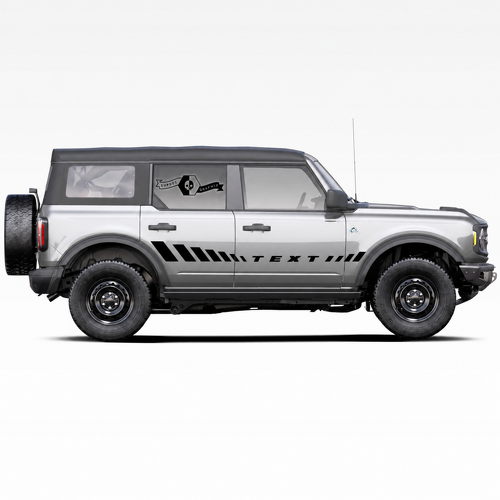 Custom Text Side Door Stripes Decals Stickers Pair for Musclecar horse 2021
