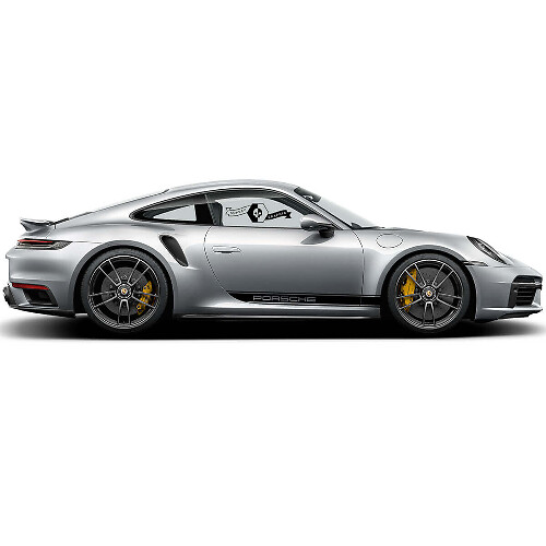 Porsche Lettering Side Stripes Vinyl Decal Kit for Porsche 911 Carrera 4S 