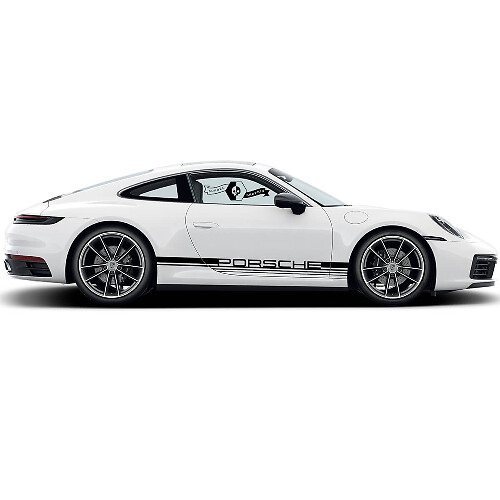 2 Porsche 911 Porsche Carrera Classic Side horizontal line Stripes Doors Kit Decal Sticker 