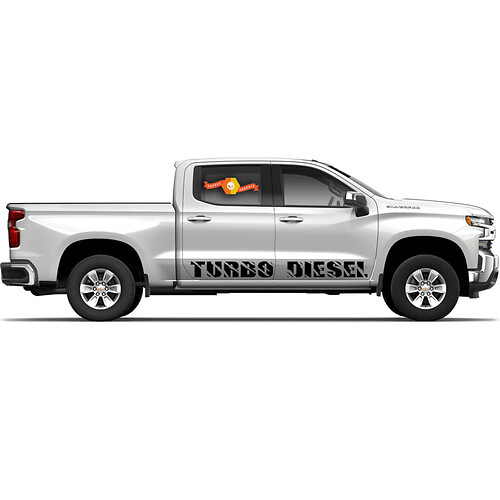 2 TURBO DIESEL ROCKER PANEL VINYL Stickers Decals fit to Chevy Chevrolet Silverado