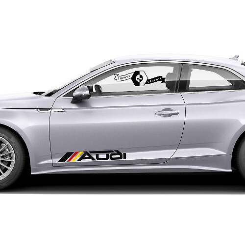 2 Racing Audi Sport Car Sticker Decal vinyl Color