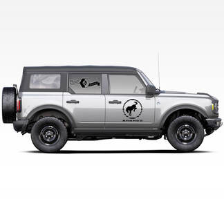 Pair of Bronco horse stallion Logo Side Doors Decals Stickers for Ford Bronco 2021