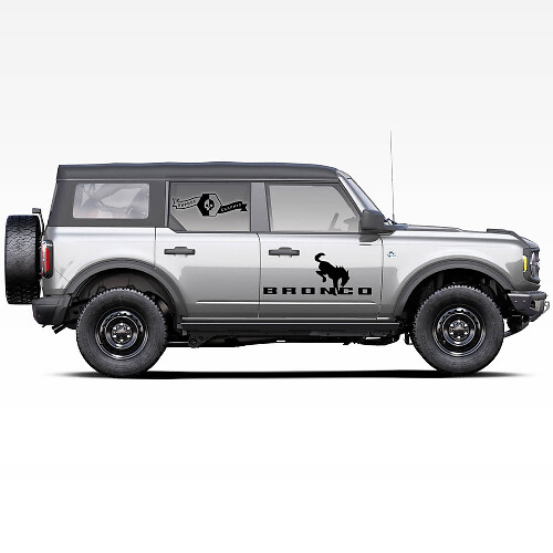 Horse Stallion Logo Side Door Decals Stickers Set Of 2 for Ford Bronco