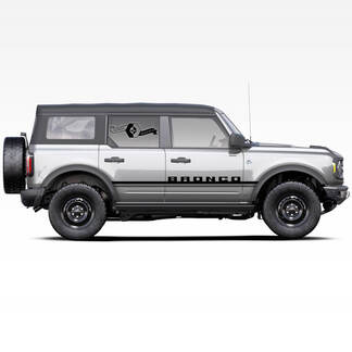 2 Bronco Side Doors Stripe horse stallion Doors Decals Stickers for Ford Bronco 2021