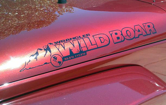 2 Jeep Rubicon Wild Boad Mountain JK Hood Sticker Decal