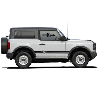 2 Bronco Side Stripe Horse Stallion 2 Doors Decals Splitted Stickers for Ford Bronco 2021