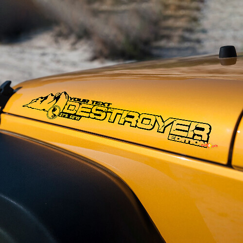 Destroyer Mountain Style Hood Vinyl Decal for Jeep Wrangler JK