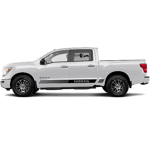 2 Nissan Titan Decal Sticker Rocker Panel Line Oblique Line Graphic Logo Side Stripe Doors