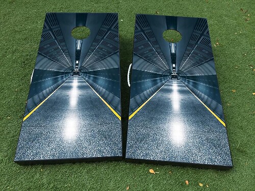 Tunnel Cornhole Board Laminated Vinyl Decal Set_1