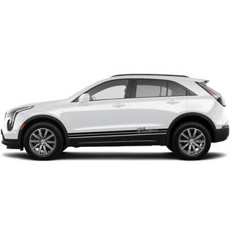 2 New Decal Rocker Panel Sticker Lines Triple Trim Wide Lines Classic Stripe for Cadillac XT4