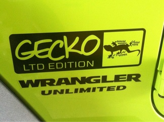 2 Gecko Ltd Jeep Wrangler Rubicon TJ YK Adesivi in ​​vinile JK