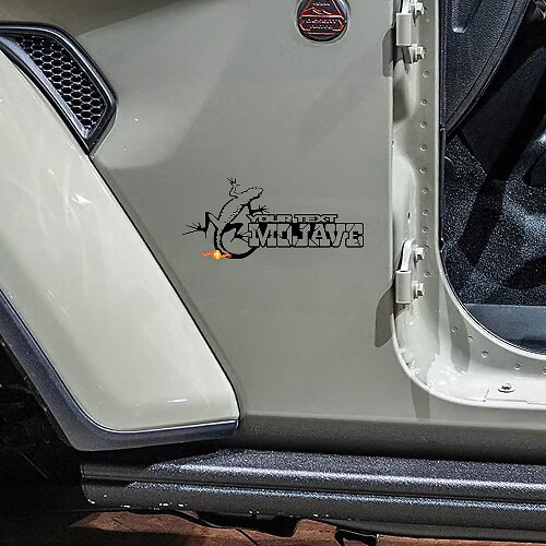Custom Text Mojave Gecko Side Vinyl Decal Set for Jeep Wrangler Rubicon