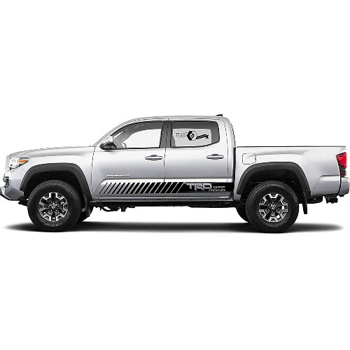 TRD Off Road Strobe Style Stripes Side Vinyl Decal Sticker for Toyota Tacoma 2016-2019