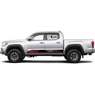 2X Toyota Tacoma TRD Off Road 2021 (X-P) 2 colors side Vinyl Decals Rocker Panel Striped Graphics Rally Sticker