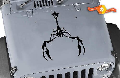 Scorpion Tribal Style Hood Vinyl Decal for Jeep Wrangler