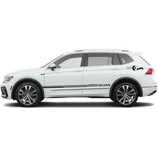 Volkswagen TIGUAN 2x Side Stripes Body decal Graphics vinyl Stickers Slightly Curved Lines