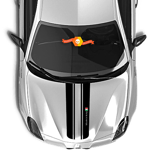 Alfa Romeo hood sticker Italy Flag Two Separated Lines 2021