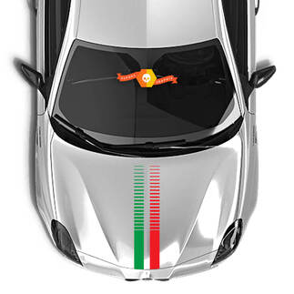 Alfa Romeo hood sticker Italy Flag 2021 Сarved lines