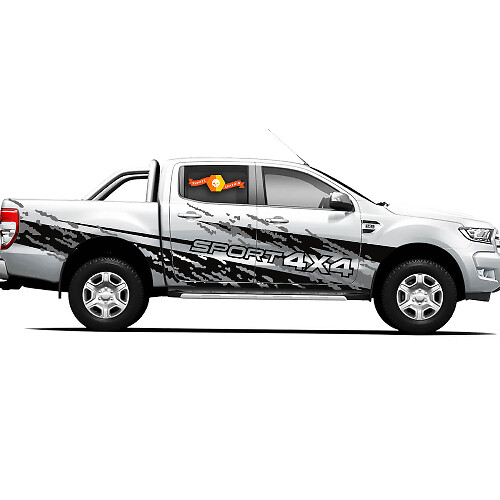 Pair Decals Vinyl Stickers 4X4 Tacoma Toyota TRD Off Road Truck side Doors Ash Coast
