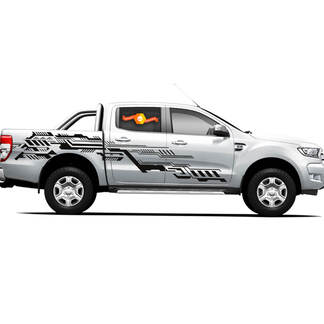 Pair Vinyl Decals Stickers 4X4 Tacoma Toyota TRD Off Road Truck side Doors Cyberpunk Lines Chaos New