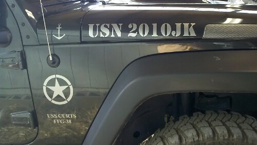 USN USS Curts FFG-38 Military Side Vinyl Decal for Jeep Wrangler