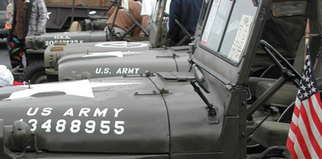 2 Jeep Wrangler US Army Hood Vinyl Decal Sticker