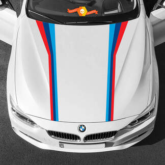 Pair of Hood stripes M colors for BMW any generations and models