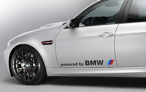 Pair BMW powered by BMW decal sticker