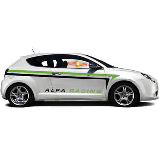 Pair Vinyl Decals side Graphic Stickers Alfa Romeo MITO New style green-black 2022