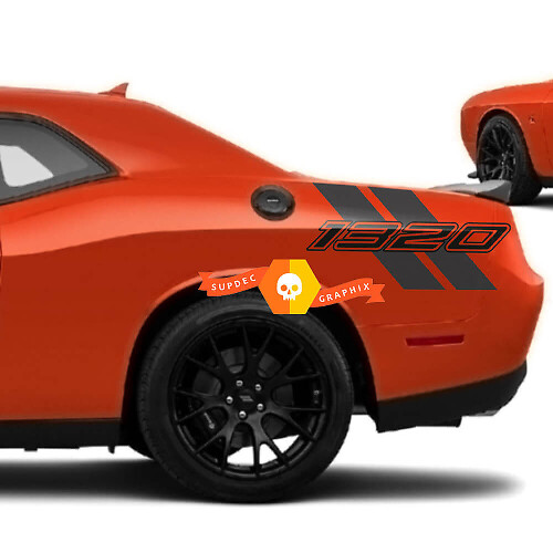 Side Bed Vinyl Decal Stickers Kit 2 colors for Dodge Challenger 1320